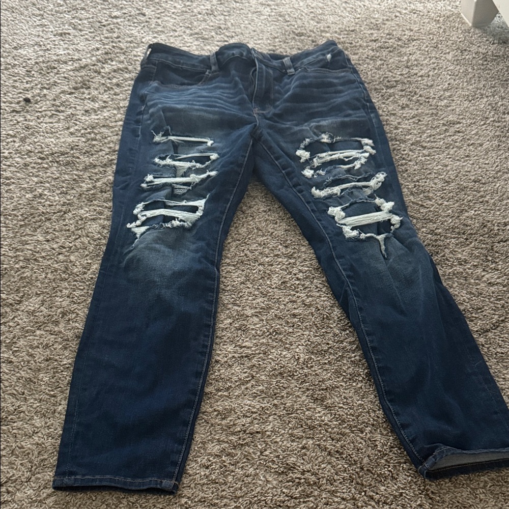 American Eagle Outfitters Women's Ripped Blue Jeans